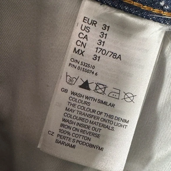 RARE 2012 Maison Martin Margiela X H&M Painted Slim Denim Jeans size 31. - Picture 3 of 5